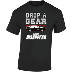 1984 Audi Quattro Sport Drop A Gear And Disappear Car Enthusiasts Retro Graphic Unisex Soft Cotton Black T Shirt