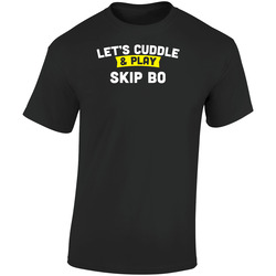Skip Bo Cuddle And Play Card Board Games Retro Graphic Unisex Soft Cotton Black T Shirt