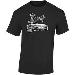 Flintstones Dj Black Retro Graphic Unisex Soft Cotton Black T Shirt