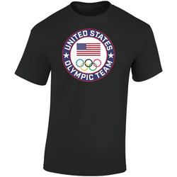 United States Usa Winter Olympic Team Pyeongchang 2018 Round Logo Retro Graphic Unisex Soft Cotton Black T Shirt