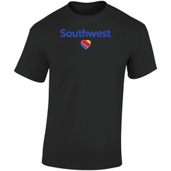 Southwest Airlines Retro Graphic Unisex Soft Cotton Black T Shirt