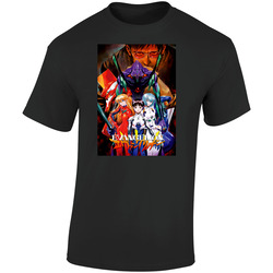Neon Genesis Evangelion Anime Tv Show  Cool Fan Retro Graphic Unisex Soft Cotton Black T Shirt