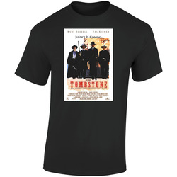 Kurt Russell Val Kilmer 1994 Tombstone Cool Movie  Fan Retro Graphic Unisex Soft Cotton Black T Shirt