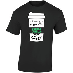 I Like My Coffee Like Camila Cabello Hot Funny Female Celeb Cool Fan Retro Graphic Unisex Soft Cotton Black T Shirt