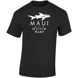 Maui And Sons Retro Graphic Unisex Soft Cotton Black T Shirt