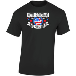 Kiefer Sutherland For President Action Movie Star Actor Fan Retro Graphic Unisex Soft Cotton Black T Shirt