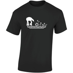 The Empire Doesn't Care About Your Stick Figure Family Funny Star Wars Parody Ironic Retro Graphic Unisex Soft Cotton Black T Shirt