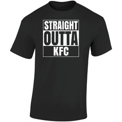 Straight Outta Kfc Restaurant Fast Food Chain Eatery Compton Parody Retro Graphic Unisex Soft Cotton Black T Shirt