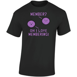 Member? Oh I Love Membering! Member Berries Unisex Retro Graphic Unisex Soft Cotton Black T Shirt