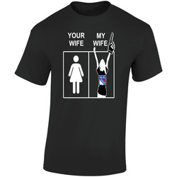New York Jets T Shirt Sports Hockey Tee Your Wife My Wife Funny Sporting NHL Apparel Retro Graphic Unisex Soft Cotton Black T Shirt