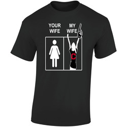 Cleveland Indians T Shirt Baseball Sports Tee MLB Your Wife My Wife Funny Sporting Unisex Apparel Retro Graphic Unisex Soft Cotton Black T Shirt