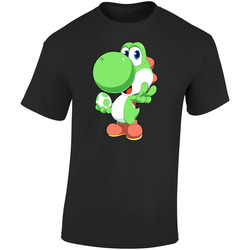 Super Smash Bros. - Super Mario Bros. - Yoshi - Cute Black Retro Graphic Unisex Soft Cotton Black T Shirt