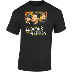 Gserd Hogan's Heroes Retro Graphic Unisex Soft Cotton Black T Shirt