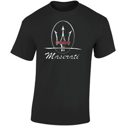 Ez Maserati Retro Graphic Unisex Soft Cotton Black T Shirt