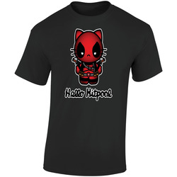 Deadpool Movie T Shirt Hello Kitpool Funny Hello Kitty Parody Graphic Retro Graphic Unisex Soft Cotton Black T Shirt
