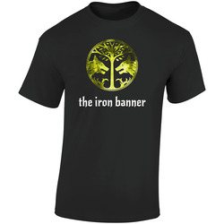 Iron Banner Retro Graphic Unisex Soft Cotton Black T Shirt