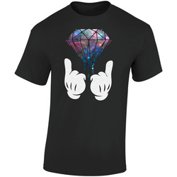 Dope White Hand Diamond Retro Graphic Unisex Soft Cotton Black T Shirt