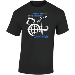 One World One Drum Sonor Snare Maple Retro Graphic Unisex Soft Cotton Black T Shirt