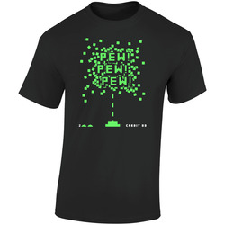 Pew Pew Black Retro Graphic Unisex Soft Cotton Black T Shirt