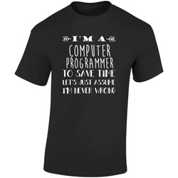Computer Programmer  To Save Time Occupation Retro Graphic Unisex Soft Cotton Black T Shirt