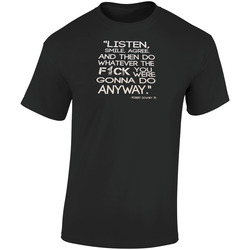 Listen, Smile, Agree And Then Do Whatever The Fuck You Were Gonna Do Anyway Robert Downey Jr Movies Retro Graphic Unisex Soft Cotton Black T Shirt