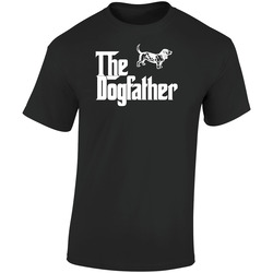 Basset Hound Custom Dog Breed The Dogfather Black Retro Graphic Unisex Soft Cotton Black T Shirt