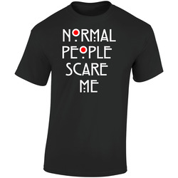 People Scare Me Retro Graphic Unisex Soft Cotton Black T Shirt