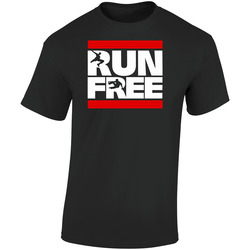 Run Free Parkour Retro Graphic Unisex Soft Cotton Black T Shirt