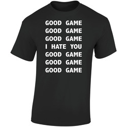 Good Game I Hate You Funny Baseball Football Hockey Retro Graphic Unisex Soft Cotton Black T Shirt