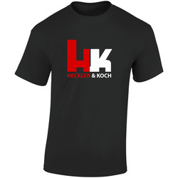 Hk Heckler And Koch Logo Firearm Black Retro Graphic Unisex Soft Cotton Black T Shirt
