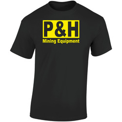 New P&h Mining Equipment Standard Adult Black T- S To 5xl Retro Graphic Unisex Soft Cotton Black T Shirt