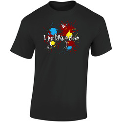 I Just Killed A Clown Funny Retro Graphic Unisex Soft Cotton Black T Shirt