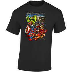 Sesame Street Mighty Heroes Retro Graphic Unisex Soft Cotton Black T Shirt