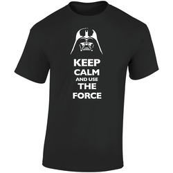 Keep Calm And Use The Force Retro Graphic Unisex Soft Cotton Black T Shirt