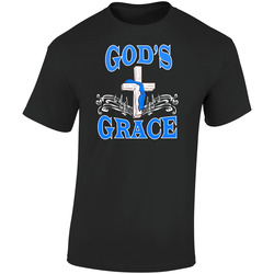 Gods Grace 9 Black Retro Graphic Unisex Soft Cotton Black T Shirt