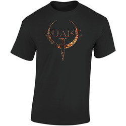 Quake Logo Video Game Classic Shooter Retro Graphic Unisex Soft Cotton Black T Shirt