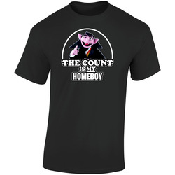 The Count Is My Homeboy Retro Graphic Unisex Soft Cotton Black T Shirt