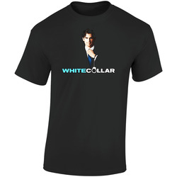White Collar Cable Tv Fbi Neil Caffrey Crime Retro Graphic Unisex Soft Cotton Black T Shirt