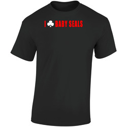 I Club Baby Seals Funny Seal Retro Graphic Unisex Soft Cotton Black T Shirt