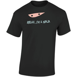 Relax I'm A Ninja Funny Retro Graphic Unisex Soft Cotton Black T Shirt