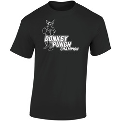 Donkey Punch Champion Funny Retro Graphic Unisex Soft Cotton Black T Shirt