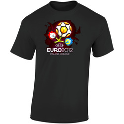 European Cup Poland Ukraine 2012 Retro Graphic Unisex Soft Cotton Black T Shirt