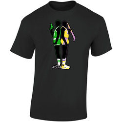 Boston Los Angeles Rivalry Basketball Magic Bird Retro Graphic Unisex Soft Cotton Black T Shirt