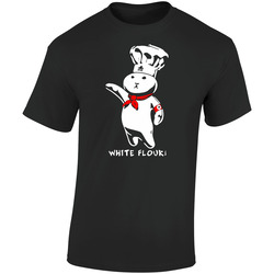 White Flour Parody Funny Retro Graphic Unisex Soft Cotton Black T Shirt