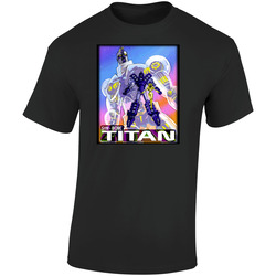 Sym Bionic Titan Cartoon Retro Graphic Unisex Soft Cotton Black T Shirt
