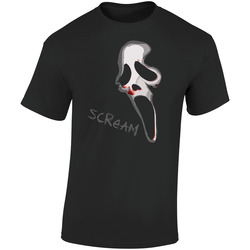 Scream Movie Horror Mask Retro Graphic Unisex Soft Cotton Black T Shirt