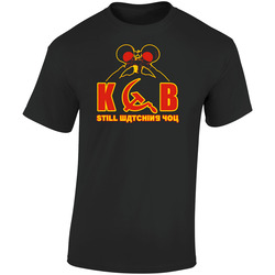 Kgb Still Watching You Cold War Funny Retro Graphic Unisex Soft Cotton Black T Shirt