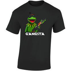 The Muppets Gangster Kermit Retro Graphic Unisex Soft Cotton Black T Shirt