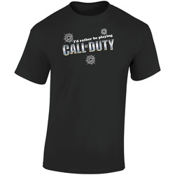 Id Rather Be Playing Call Of Duty Video Game Retro Graphic Unisex Soft Cotton Black T Shirt
