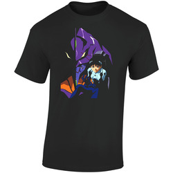 Neon Genesis Evangelion Anime Retro Graphic Unisex Soft Cotton Black T Shirt